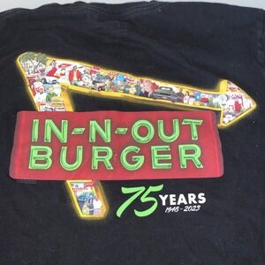 2023 In N Out Burger 75th Anniversary Black T-Shirt Unisex M